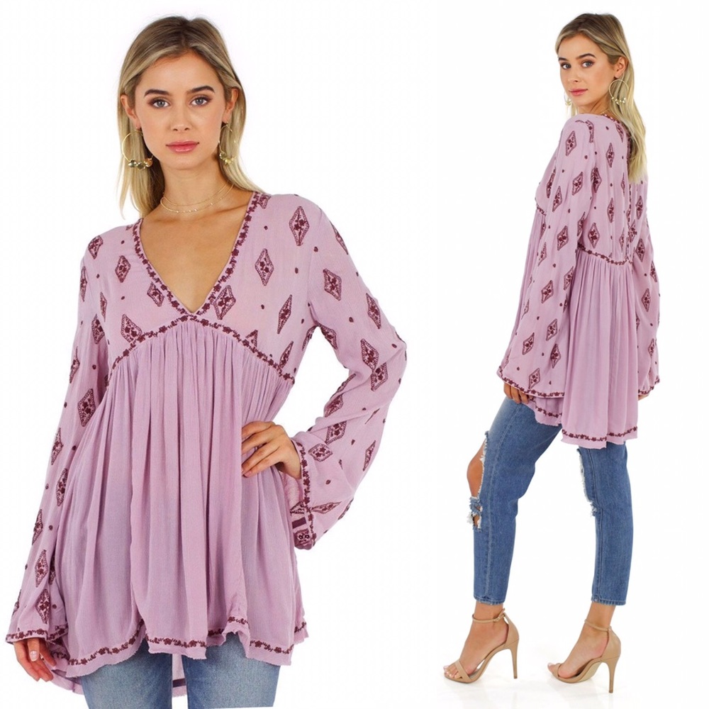 Free People Diamond Embroidered Tunic Oversized - Picture 11 of 12